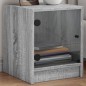 vidaXL Mesitas noche con puertas vidrio 2 uds gris Sonoma 35x37x42 cm vidaXL Mesitas noche con puertas vidrio 2 uds gris Sonoma 35x37x42 cm