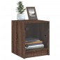 vidaXL Mesitas noche con puertas vidrio 2 uds roble marrón 35x37x42 cm vidaXL Mesitas noche con puertas vidrio 2 uds roble marrón 35x37x42 cm