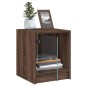 vidaXL Mesitas noche con puertas vidrio 2 uds roble marrón 35x37x42 cm vidaXL Mesitas noche con puertas vidrio 2 uds roble marrón 35x37x42 cm