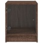 vidaXL Mesitas noche con puertas vidrio 2 uds roble marrón 35x37x42 cm vidaXL Mesitas noche con puertas vidrio 2 uds roble marrón 35x37x42 cm