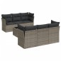 vidaXL Set de sofás de jardín 7 piezas con cojines ratán PE gris vidaXL Set de sofás de jardín 7 piezas con cojines ratán PE gris