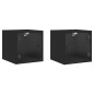 vidaXL Mesitas de noche con puertas de vidrio 2 uds negro 35x37x35 cm vidaXL Mesitas de noche con puertas de vidrio 2 uds negro 35x37x35 cm