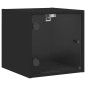 vidaXL Mesitas de noche con puertas de vidrio 2 uds negro 35x37x35 cm vidaXL Mesitas de noche con puertas de vidrio 2 uds negro 35x37x35 cm