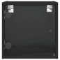 vidaXL Mesitas de noche con puertas de vidrio 2 uds negro 35x37x35 cm vidaXL Mesitas de noche con puertas de vidrio 2 uds negro 35x37x35 cm