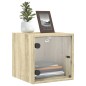 vidaXL Mesitas noche con puertas vidrio 2 uds roble Sonoma 35x37x35 cm vidaXL Mesitas noche con puertas vidrio 2 uds roble Sonoma 35x37x35 cm