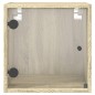 vidaXL Mesitas noche con puertas vidrio 2 uds roble Sonoma 35x37x35 cm vidaXL Mesitas noche con puertas vidrio 2 uds roble Sonoma 35x37x35 cm
