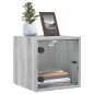 vidaXL Mesitas noche con puertas vidrio 2 uds gris Sonoma 35x37x35 cm vidaXL Mesitas noche con puertas vidrio 2 uds gris Sonoma 35x37x35 cm