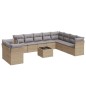 vidaXL Set de sofás de jardín 11pzas con cojines ratán sintético beige