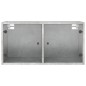 vidaXL Mueble de pared puertas de vidrio gris hormigón 68,5x37x35 cm