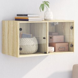 vidaXL Mueble de pared puertas de vidrio roble Sonoma 68,5x37x35 cm
