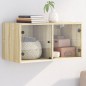 vidaXL Mueble de pared puertas de vidrio roble Sonoma 68,5x37x35 cm vidaXL Mueble de pared puertas de vidrio roble Sonoma 68,5x37x35 cm