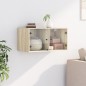 vidaXL Mueble de pared puertas de vidrio roble Sonoma 68,5x37x35 cm vidaXL Mueble de pared puertas de vidrio roble Sonoma 68,5x37x35 cm