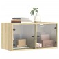 vidaXL Mueble de pared puertas de vidrio roble Sonoma 68,5x37x35 cm vidaXL Mueble de pared puertas de vidrio roble Sonoma 68,5x37x35 cm