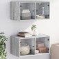 vidaXL Mueble pared puertas de vidrio 2 uds gris Sonoma 68,5x37x35 cm vidaXL Mueble pared puertas de vidrio 2 uds gris Sonoma 68,5x37x35 cm