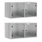 vidaXL Mueble pared puertas de vidrio 2 uds gris Sonoma 68,5x37x35 cm vidaXL Mueble pared puertas de vidrio 2 uds gris Sonoma 68,5x37x35 cm