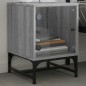 vidaXL Mesitas noche con puertas vidrio 2 uds gris Sonoma 35x37x50 cm vidaXL Mesitas noche con puertas vidrio 2 uds gris Sonoma 35x37x50 cm