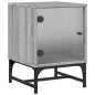 vidaXL Mesitas noche con puertas vidrio 2 uds gris Sonoma 35x37x50 cm vidaXL Mesitas noche con puertas vidrio 2 uds gris Sonoma 35x37x50 cm