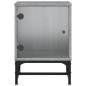 vidaXL Mesitas noche con puertas vidrio 2 uds gris Sonoma 35x37x50 cm vidaXL Mesitas noche con puertas vidrio 2 uds gris Sonoma 35x37x50 cm
