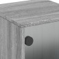 vidaXL Mesitas noche con puertas vidrio 2 uds gris Sonoma 35x37x50 cm vidaXL Mesitas noche con puertas vidrio 2 uds gris Sonoma 35x37x50 cm
