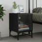 vidaXL Mesita de noche con puerta de vidrio negro 35x37x50 cm vidaXL Mesita de noche con puerta de vidrio negro 35x37x50 cm