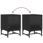 vidaXL Mesita de noche con puerta de vidrio negro 35x37x50 cm vidaXL Mesita de noche con puerta de vidrio negro 35x37x50 cm