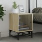 vidaXL Mesita de noche con puerta de vidrio roble Sonoma 35x37x50 cm vidaXL Mesita de noche con puerta de vidrio roble Sonoma 35x37x50 cm