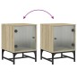 vidaXL Mesita de noche con puerta de vidrio roble Sonoma 35x37x50 cm vidaXL Mesita de noche con puerta de vidrio roble Sonoma 35x37x50 cm