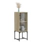 vidaXL Armario auxiliar con puerta de vidrio roble Sonoma 35x37x100 cm vidaXL Armario auxiliar con puerta de vidrio roble Sonoma 35x37x100 cm