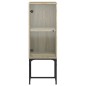 vidaXL Armario auxiliar con puerta de vidrio roble Sonoma 35x37x100 cm vidaXL Armario auxiliar con puerta de vidrio roble Sonoma 35x37x100 cm