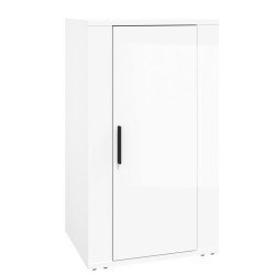 vidaXL Aparador de madera contrachapada blanco brillante 40x33x70 cm