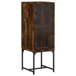 vidaXL Armario auxiliar con puerta de vidrio roble Sonoma 35x37x100 cm