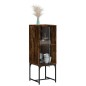 vidaXL Armario auxiliar con puerta de vidrio roble Sonoma 35x37x100 cm vidaXL Armario auxiliar con puerta de vidrio roble Sonoma 35x37x100 cm