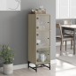 vidaXL Aparador con puertas de vidrio roble Sonoma 35x37x120 cm