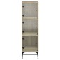 vidaXL Aparador con puertas de vidrio roble Sonoma 35x37x120 cm