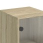 vidaXL Aparador con puertas de vidrio roble Sonoma 35x37x120 cm