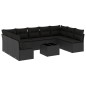 vidaXL Set de sofás de jardín 10 pzas cojines ratán sintético negro vidaXL Set de sofás de jardín 10 pzas cojines ratán sintético negro