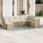 vidaXL Juego de sofás de jardín con cojines beige 8 pzas ratán PE vidaXL Juego de sofás de jardín con cojines beige 8 pzas ratán PE
