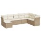 vidaXL Juego de sofás de jardín con cojines beige 8 pzas ratán PE vidaXL Juego de sofás de jardín con cojines beige 8 pzas ratán PE