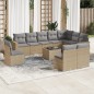 vidaXL Set de sofás de jardín 11pzas con cojines ratán sintético beige vidaXL Set de sofás de jardín 11pzas con cojines ratán sintético beige