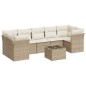 vidaXL Juego de sofás de jardín con cojines beige 8 pzas ratán PE vidaXL Juego de sofás de jardín con cojines beige 8 pzas ratán PE