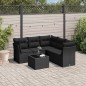 vidaXL Set de sofás de jardín 6 piezas y cojines ratán sintético negro vidaXL Set de sofás de jardín 6 piezas y cojines ratán sintético negro