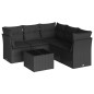 vidaXL Set de sofás de jardín 6 piezas y cojines ratán sintético negro vidaXL Set de sofás de jardín 6 piezas y cojines ratán sintético negro
