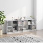vidaXL Estantería con puertas madera gris Sonoma 204x37x75 cm vidaXL Estantería con puertas madera gris Sonoma 204x37x75 cm