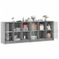 vidaXL Estantería con puertas madera gris Sonoma 204x37x75 cm vidaXL Estantería con puertas madera gris Sonoma 204x37x75 cm