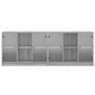 vidaXL Estantería con puertas madera gris Sonoma 204x37x75 cm vidaXL Estantería con puertas madera gris Sonoma 204x37x75 cm