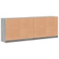 vidaXL Estantería con puertas madera gris Sonoma 204x37x75 cm vidaXL Estantería con puertas madera gris Sonoma 204x37x75 cm