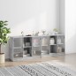 vidaXL Estantería con puertas madera de ingeniería gris 204x37x75 cm vidaXL Estantería con puertas madera de ingeniería gris 204x37x75 cm
