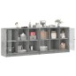 vidaXL Estantería con puertas madera de ingeniería gris 204x37x75 cm vidaXL Estantería con puertas madera de ingeniería gris 204x37x75 cm