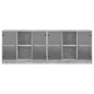 vidaXL Estantería con puertas madera de ingeniería gris 204x37x75 cm vidaXL Estantería con puertas madera de ingeniería gris 204x37x75 cm