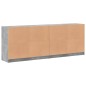 vidaXL Estantería con puertas madera de ingeniería gris 204x37x75 cm vidaXL Estantería con puertas madera de ingeniería gris 204x37x75 cm